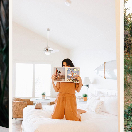 Woman at Laguna Beach House holding a book